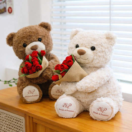 P&P Teddy Bear with Rose Blanket